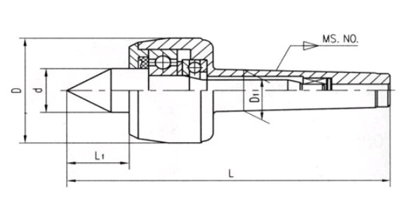 Центр вращающийся высокоточный 604H/110 (КМ5) (рис.1)