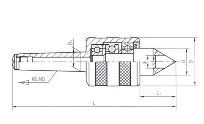 Центр вращающийся с твердой вставкой D415A (КМ5) (рис.1) Центр вращающийся с твердой вставкой D415A (КМ5) (рис.1)