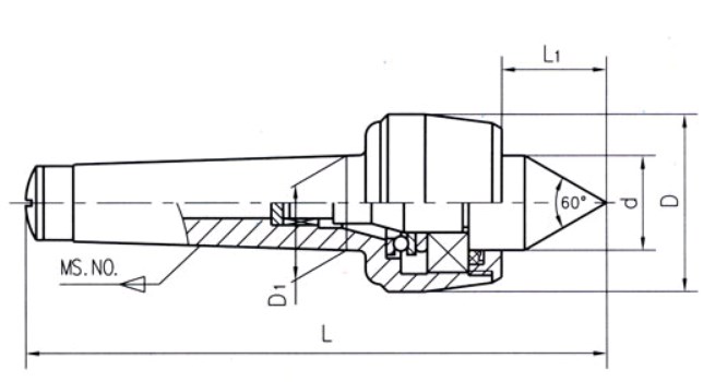 Центр вращающийся облегченная серия повышенной точности DM313 (КМ3) (рис.1)