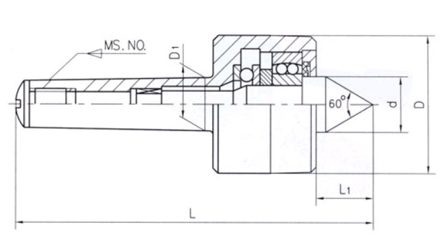 Центр вращающийся усиленной серии DM515 (КМ5) (рис.1)