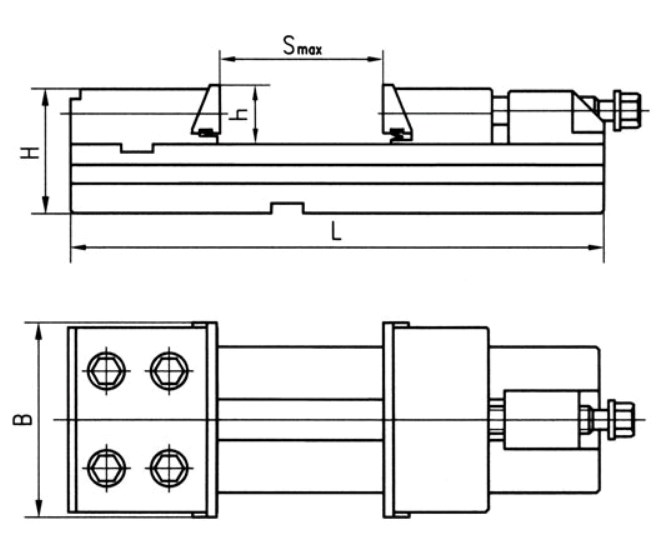 Тиски станочные модульные высокоточные неповоротные GT300F-I (рис.1)