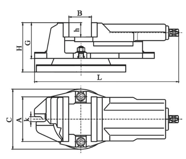 Тиски станочные поворотные QH200 (рис.1)