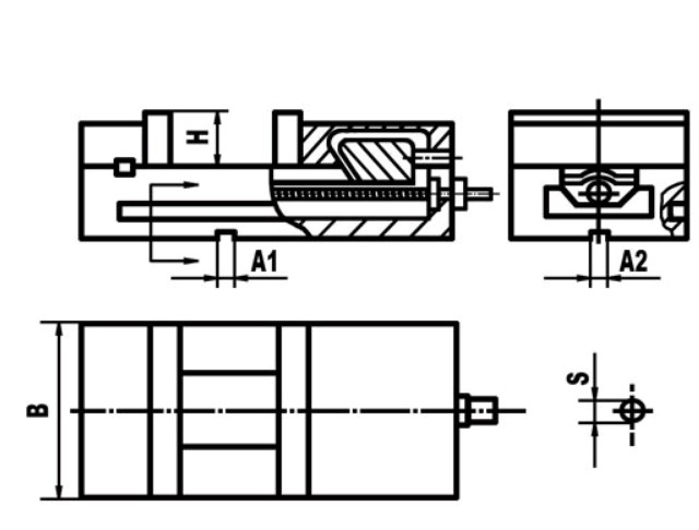 Тиски станочные жестко-фиксирующие высокоточные QM16250N (рис.1)