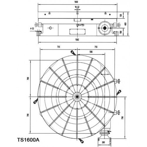 Стол поворотный горизонтальный тип 5030 TS 1600 A (рис.1) Стол поворотный горизонтальный тип 5030 TS 1600 A (рис.1)