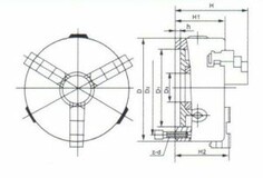 Патрон токарный DK11-80 для поворотных столов миниатюра №1